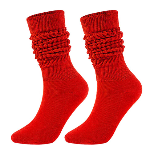 Men's Wool Thermal Socks Red Medium High Tube One Size