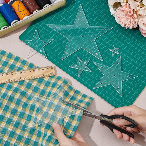 Clear Acrylic Star Sewing Templates 6-Pcs 6 Sizes 2