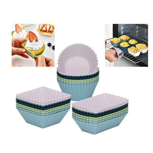 Silicone Muffin Cups Reusable 24 Pieces 1