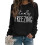 Round Neck Long Sleeve Pullover Solid Color Casual Loose Polyester Fiber Sweatshirt for Women 1