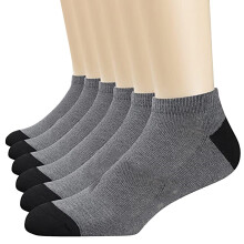 Men's Ankle Socks Cotton Running Casual Gray One Size