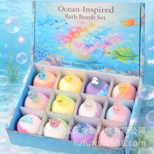 (12pcs) 60g Bath Bomb Set Ocean Toys Bath Salt Balls 6 Marine Shapes per Box