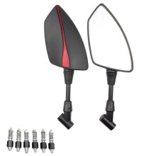 Motorcycle Universal 10mm 8mm Rearview Mirror Axe Rear View Mirror Side Mirror with 6 Screw Red