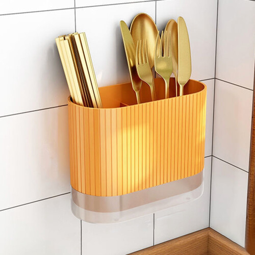 Wall-Mounted Tableware Basket Hollow Utensil Holder