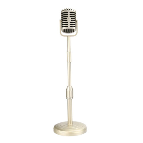 3X Modello di Supporto per Microfono da Tavolo Vintage con Altezza Regolabile, Supporto per Microfono nel Stile Retrò Classico Supporto per Microfono 1