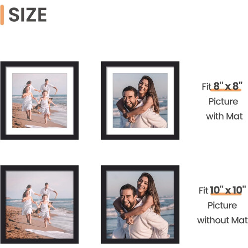 10x10 Picture Frame Black Square Wall Hanging 1 Pack 2