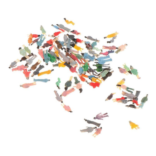 100Pcs Painted People Figures Miniatures for Train Railway Layout 1:200 2
