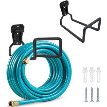 Wall-Mount Garden Hose Holder Metal 2 Pack Black