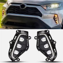 1Pair LED Daytime Running Lights Vehicle Turn Signal Lamp for RAV4 2019 - 2022