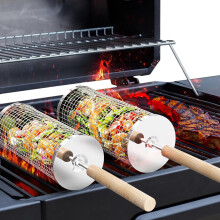 Rolling Grill Basket 304 Stainless Steel 2-Pack