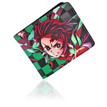 Demon Slayer Tanjirou Leather Wallet Slim Bi-Fold with Card