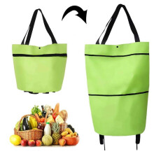 Folding Shopping Cart with Wheels Portable Grocery Cart