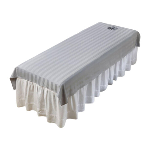 Salon Sofa Cover Gray with Face Hole Washable Soft