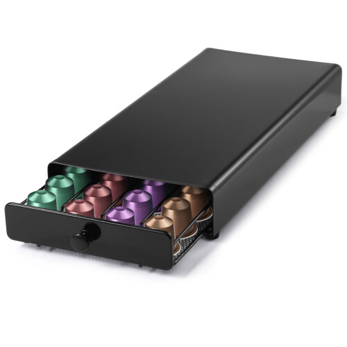 Coffee Pod Drawer Holder Metal 40-Capsule Organizer