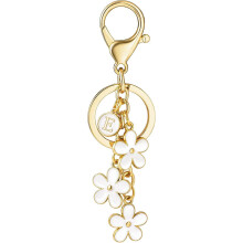 Keychain with White Pink Flower Charms 1 Piece