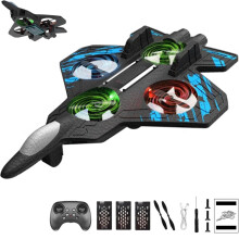 RC Jet Toy with 360 Flips LED Lights Rechargeable Battery