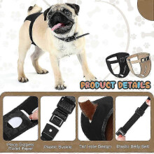 2 Pack Washable Dog Pants with 6 Sanitary Pads - Adjustable Protective Trousers for Female Dogs in Heat