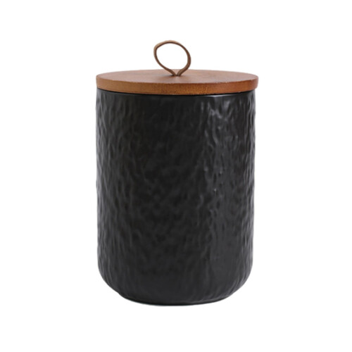 Ceramic Airtight Storage Canister Matte Black 1300ml