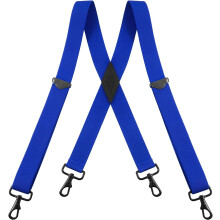 Men's suspenders X-back black hooks 48 inch adjustable