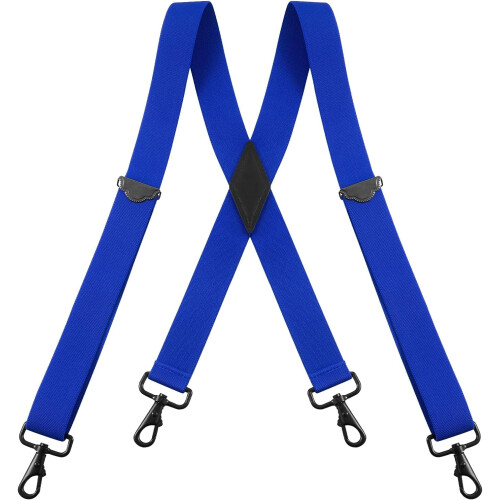 Men's suspenders X-back black hooks 48 inch adjustable