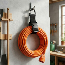 Adjustable Heavy Duty Garden Hose Straps, 2 Pack Extension Cord Organizer, Reusable Hanging Storage Ties for Garage Workshop