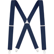 Men's suspenders elastic adjustable 48 inch 1.25 inch X-back