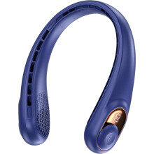 (Royal Blue) Neck Fan, Portable Bladeless Neck Fans with LED Display, 360 Airflow, 4000mAh Rechargeable Battery