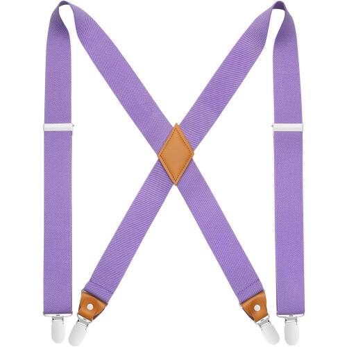 Men's X-Back Suspenders 1.4 Inch Adjustable Elastic with 4