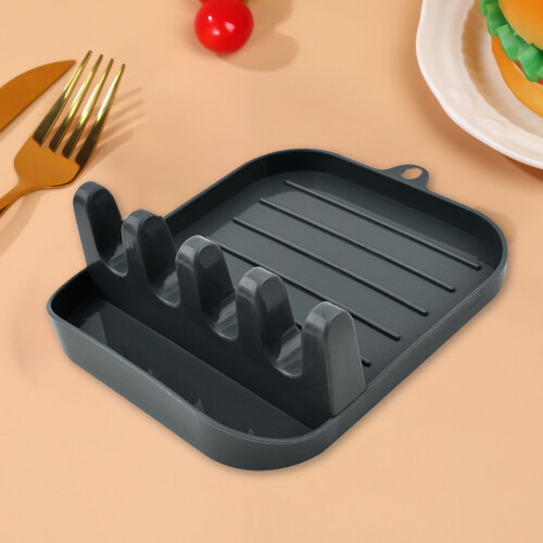 Foldable Pot Lid Holder with Drain Tray Plastic 15x12x5cm