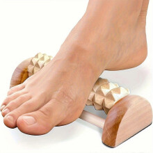 Wooden Foot Reflexology Roller, Handheld Foot Massager with Raised Geometric Surface, Manual Massage Tool for Relaxation, 1 Piece