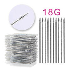 100pcs 18G Piercing Needles Surgical Steel Sterile Disposable Body Piercing Needles for Ear Nose Nav