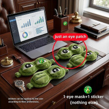 Cute Frog Sleep Mask, Soft Plush Eye Mask for Napping, Funny "Just an Eye Patch" Design, Non-Electric Blindfold for Travel and Relaxation