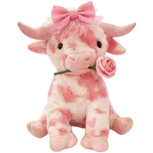 Highland Cow Plush Toy Pink Fluffy 13.78 Inches