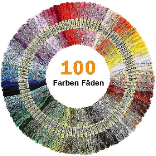 Embroidery Starter Kit - Embroidery Kit Including 100 Color Threads, Instructions, 5 Pcs B