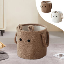 Cloth Laundry Basket Foldable Coffee Brown 10.24 in