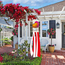 Heart Windsock Outdoor Hanging Flag for Yard Patio Garden