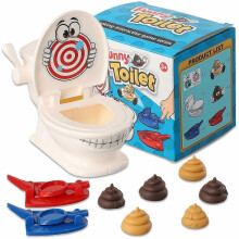 Funny Toilet Shooting Game, Interactive Family Toy with 2 Launchers and 6 Soft Poop Balls, Gift for Kids Ages 3+