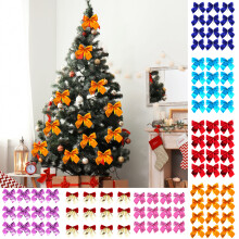 Christmas Tree Hanging Ornaments Outdoor 12pcs 5.5cm Orange