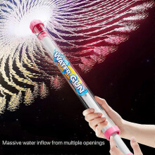 (15inch 4pcs) Suction Water Gun with Heart-Shaped Handles, Transparent Plastic Large-Capacity Water Blaster for Outdoor Pool Beach Party Summer Toy