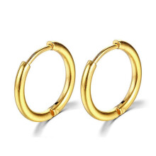 (20mm, Gold) Thin Circle Ear Stud With Colorful/solid-color Elegant Stylish Dangler Jewelry For Women Men Unisex - Ya