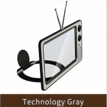 (Tech Grey) 12 Inch Phone Screen Amplifier, Retro TV Shape Foldable Portable 3D Screen Magnifier, Eye Protection for Mobile Devices