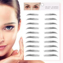 Eyebrow Stickers European Style Water Transfer 12 Pcs