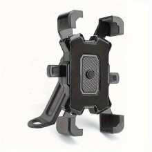 Anti-Shake Phone Mount for Motorcycle Bike, Adjustable Handlebar and Rearview Mirror Holder for Delivery Rider Electric Scooter, 1 Pack