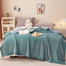 Cooling Flannel Blanket Green Microfiber Polyester 1.2x2m