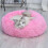 (80*80 cm, Pink) Donut Shaped Pet Plush Cat Bed 1