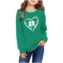 Green Long Sleeve Crewneck Sweatshirt for Kids Size 5