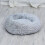 (100*100 cm, Light Grey) Donut Shaped Pet Plush Cat Bed 1