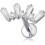 Flat Back Earrings for Cartilage Tragus Helix 16g CZ Silver 1