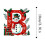 Red Initial Christmas Ornament Acrylic Snowman with Green 3