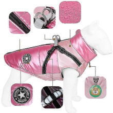 (2XL, Pink) Pet Dog Winter Warm Coat Reflective Thick Jacket Clothes Cozy Vest Apparel for Small Medium Dogs Puppy